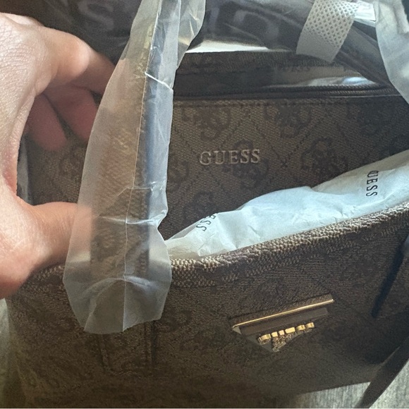 Guess Latona Mini Tote in Logo Latte - Picture 6 of 11